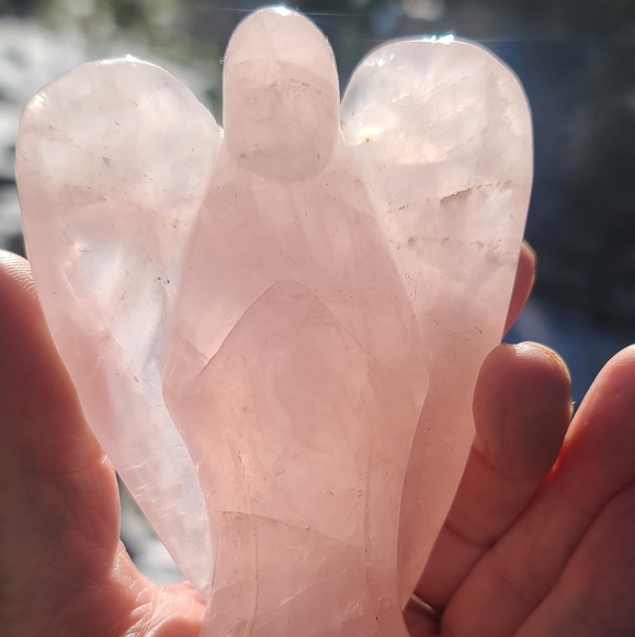 SOLD!Beautiful Pink quartz Guardian Angel 5" - Picture 3 of 8